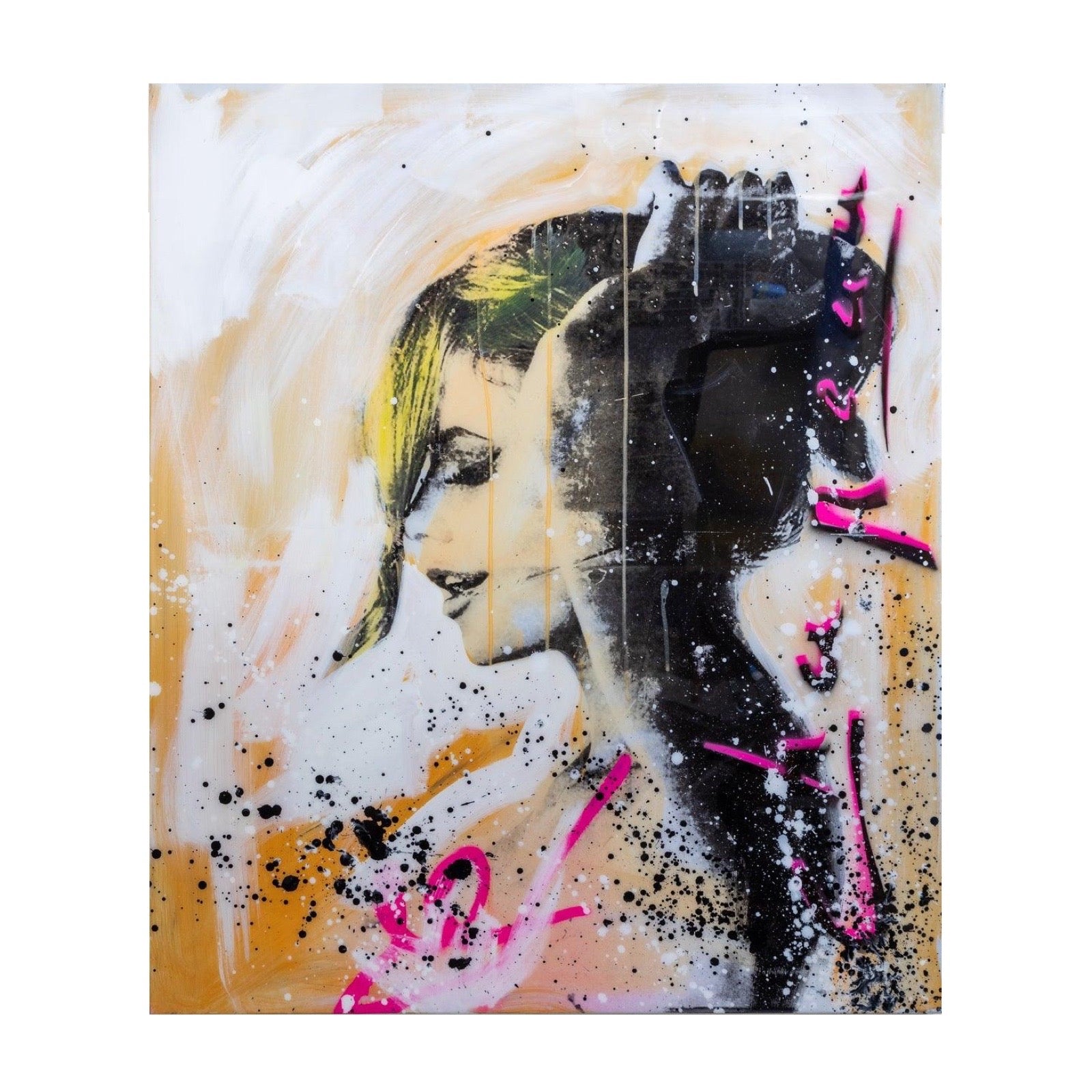 Schilderij Femme Plus in oranje van Ronald Chapeau via moderne kunst