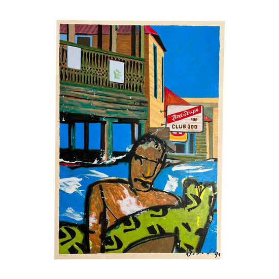 Red Stripe Club - Moderne Kunst - Zeefdruk