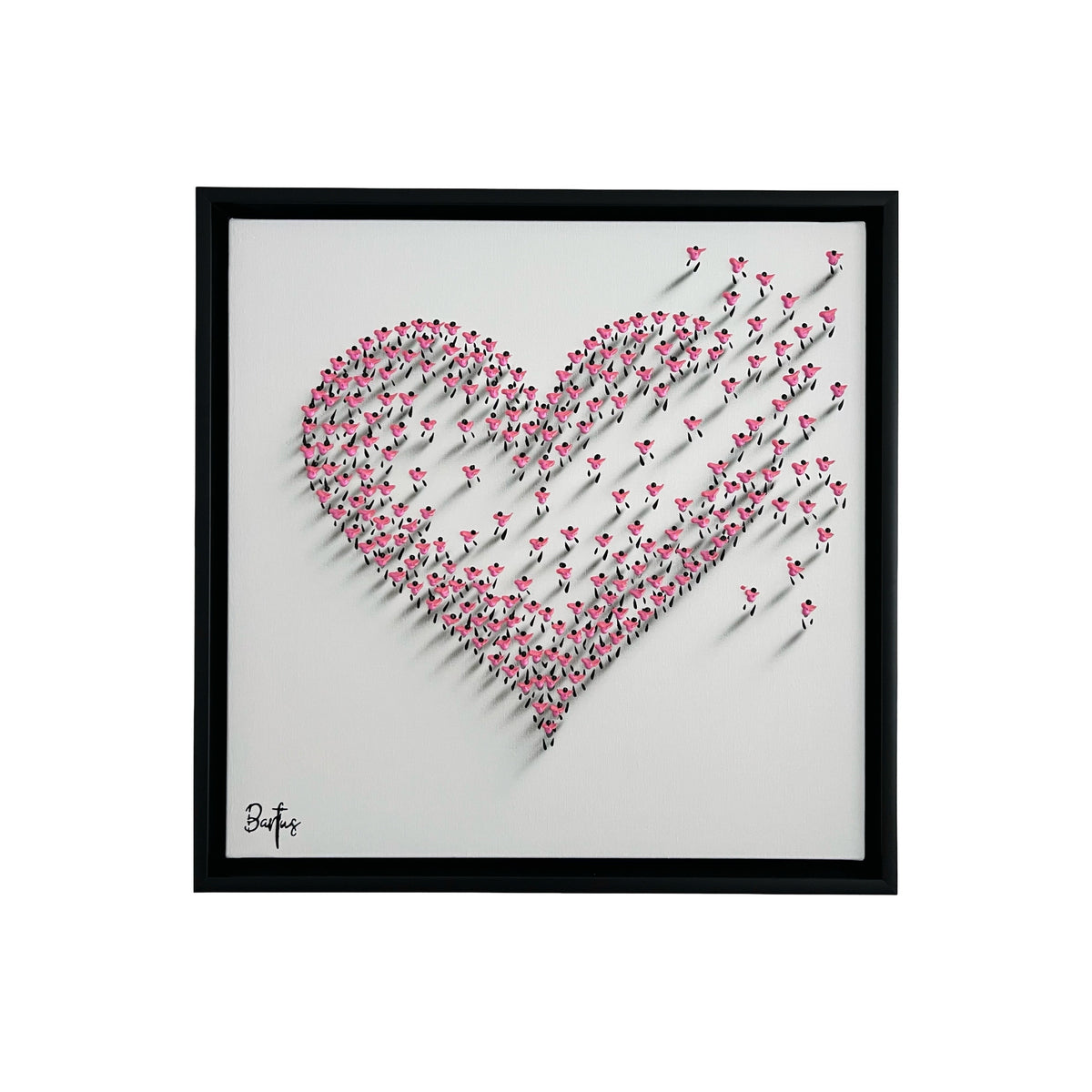 Francisco Bartus 'Pink Heart' Origineel 3D schilderij
