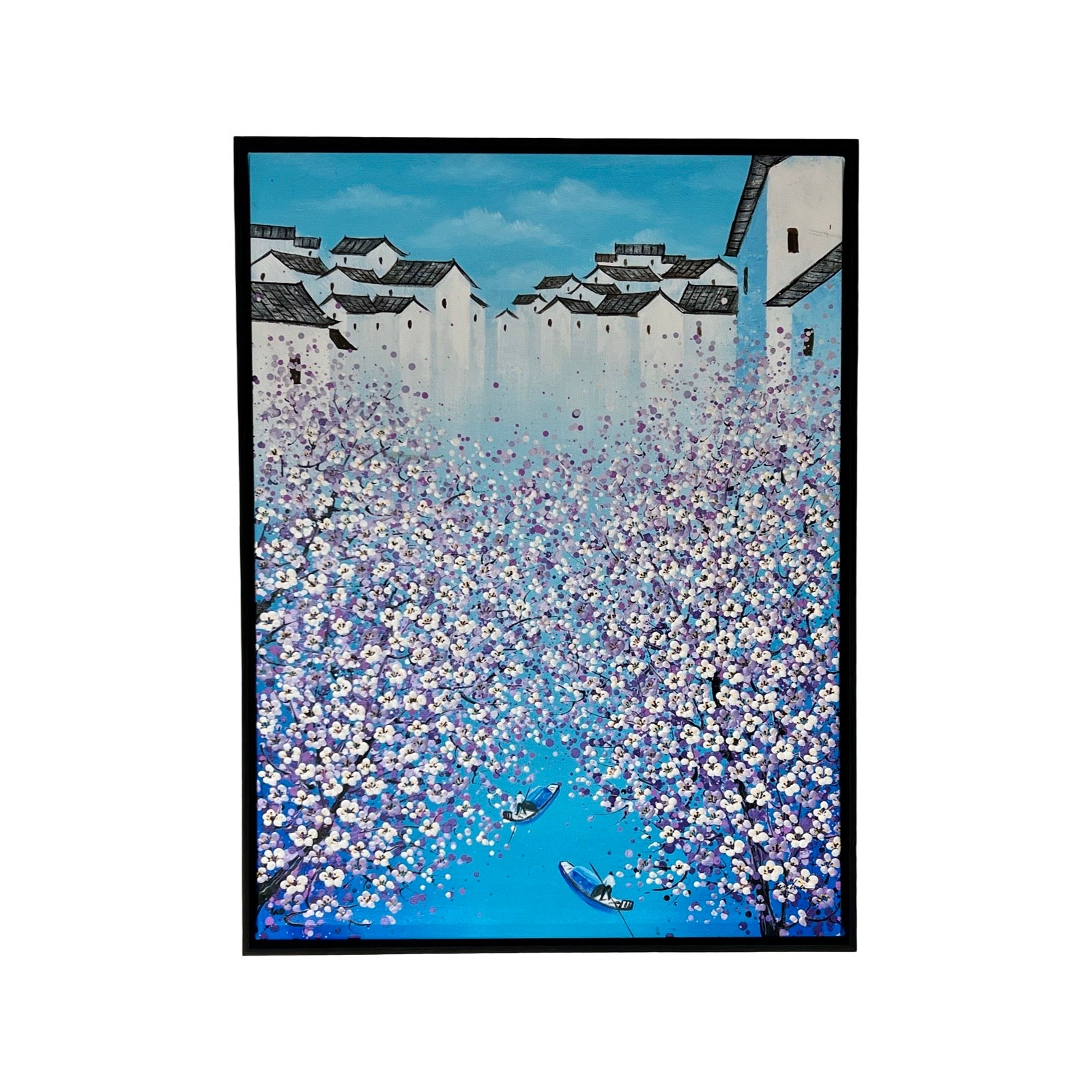 Schilderij Entrance – Je Shen | Modern & Abstract Kunstwerk - Paarse bloesem