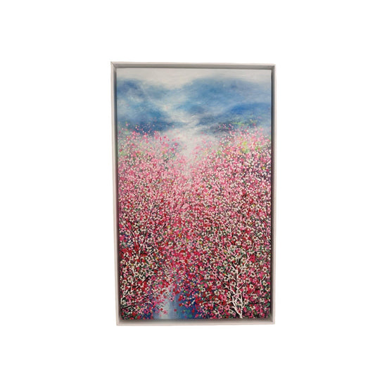 Je Shen - Meditation Small - Roze Bloesemboom Schilderij
