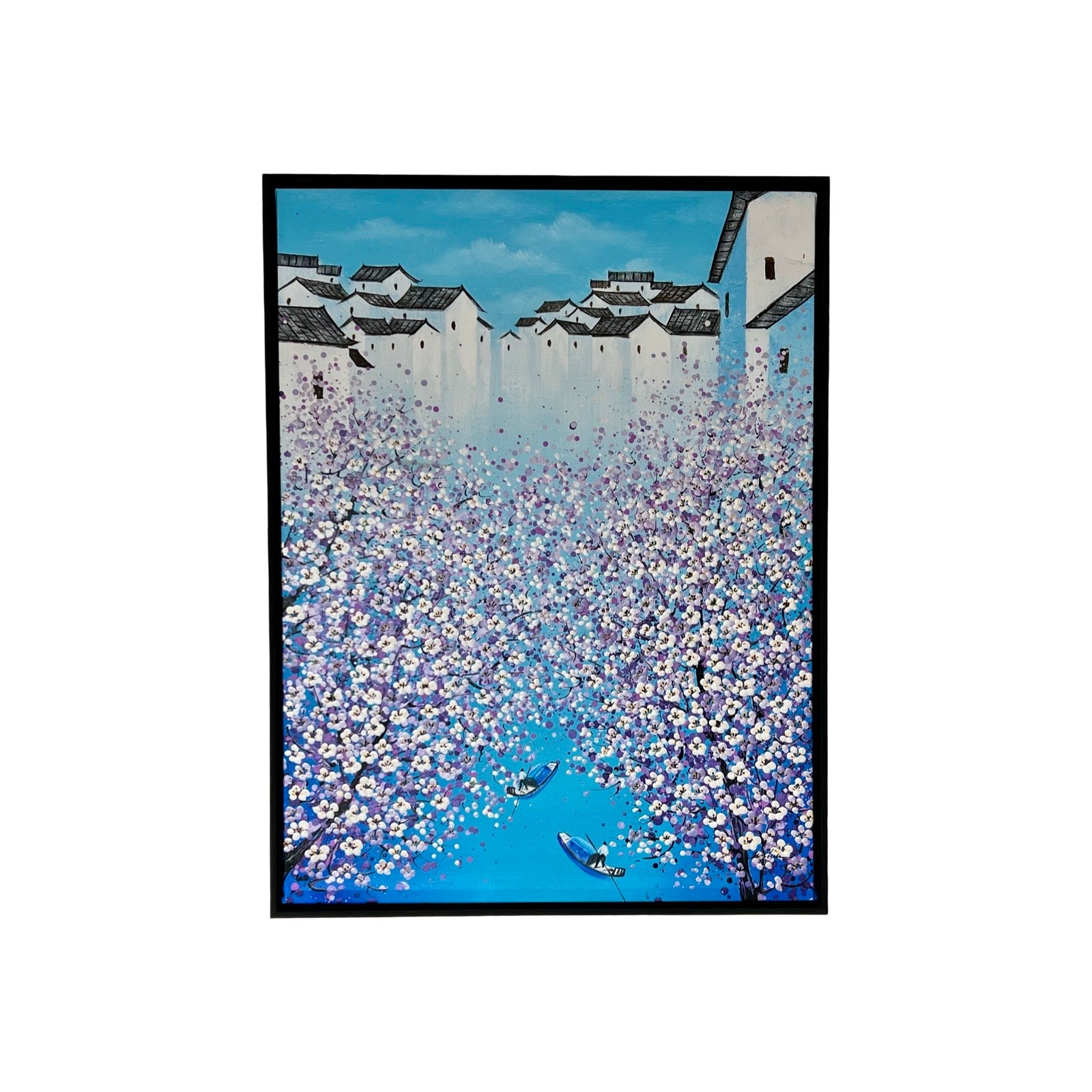 Schilderij Entrance – Je Shen | Modern & Abstract Kunstwerk - Paarse bloesem