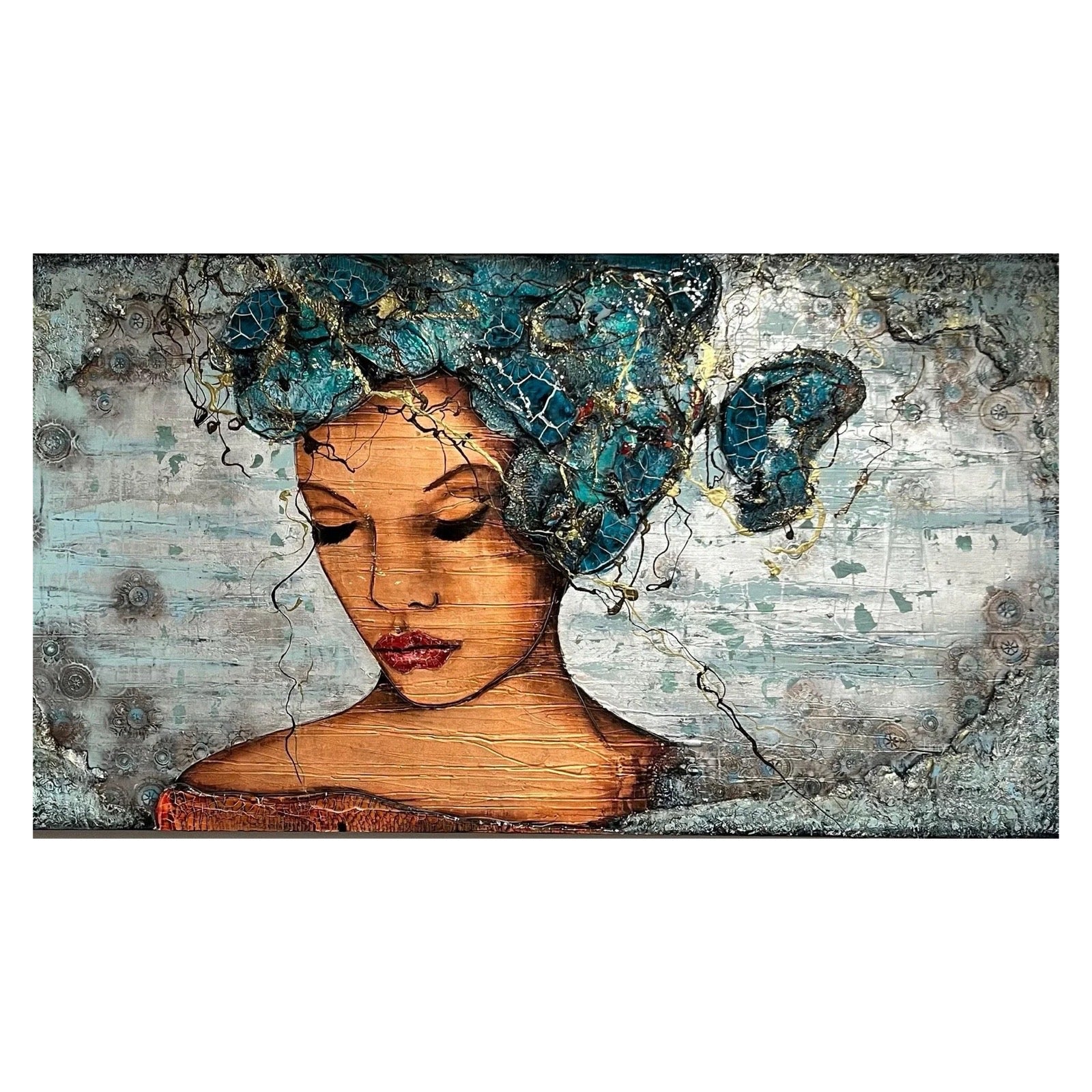 Green Lady schilderij van Lincy Hoogveld