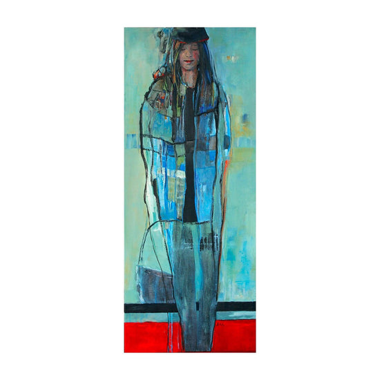 Girl in Blue coat - Moderne Kunst