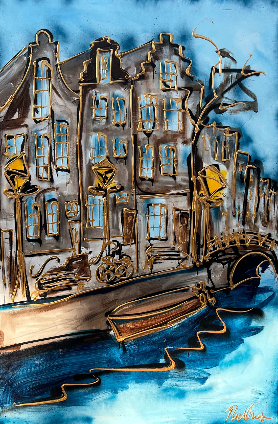 Grachtenpandjes met boot