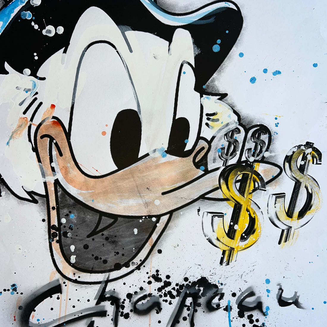 Ronald Chapeau mixed media Dagobert Duck Disney kunst