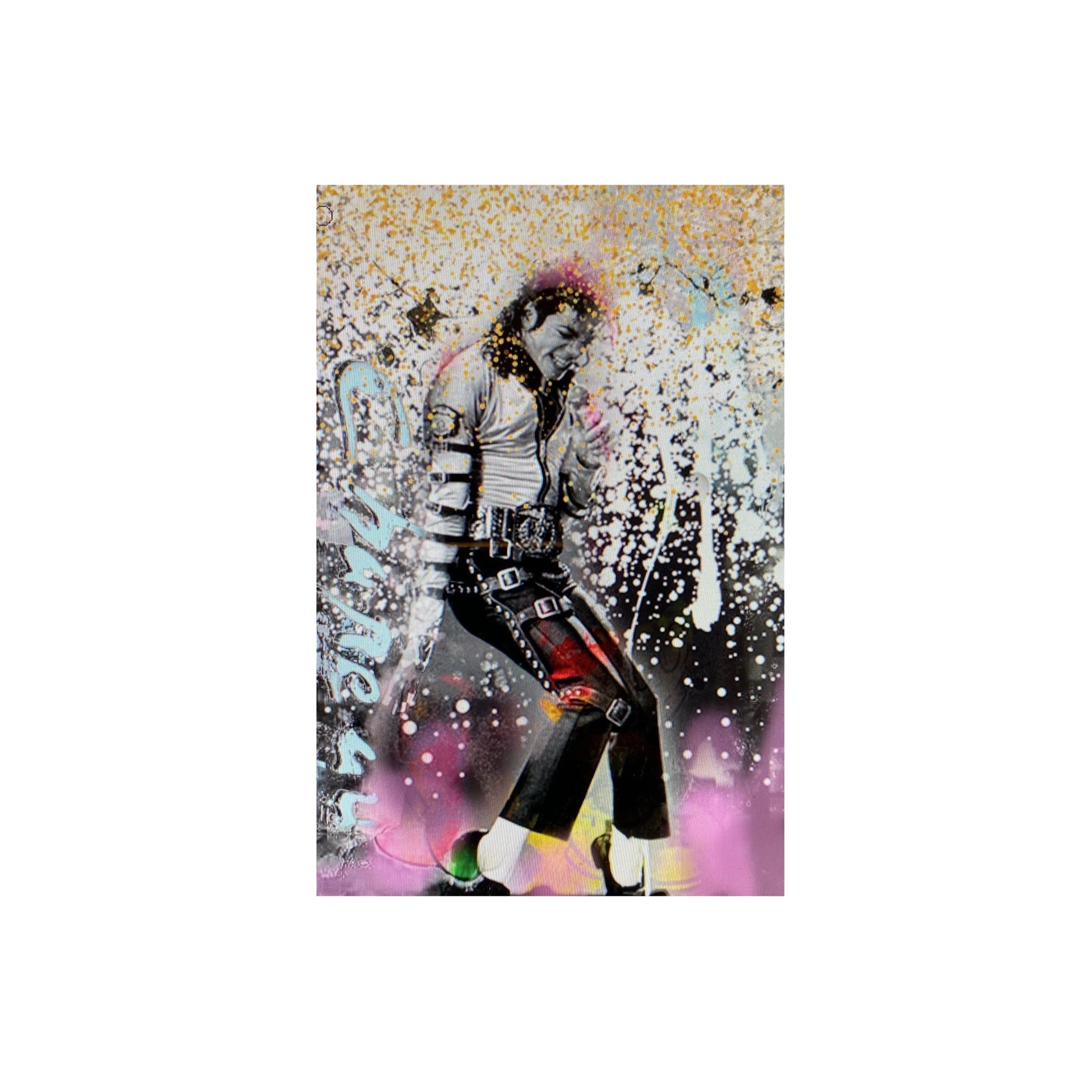 Ronald Chapeau 'Michael Jackson' Bad tour schilderij in pop-art stijl