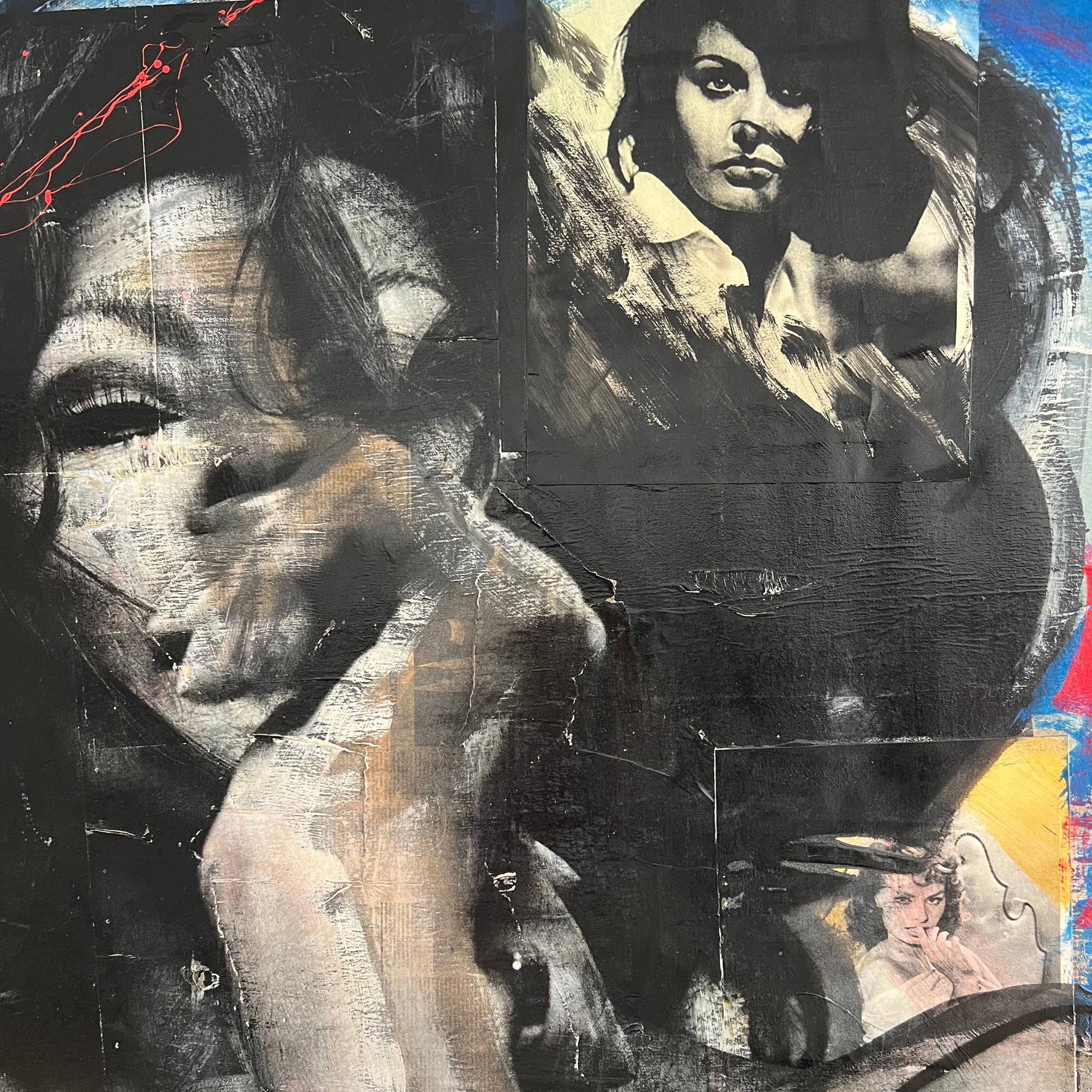 Close up van Ronald Chapeau schilderij Sophia loren