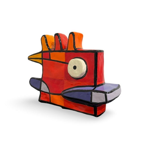 Vreemde Vogel Sculptuur Rood