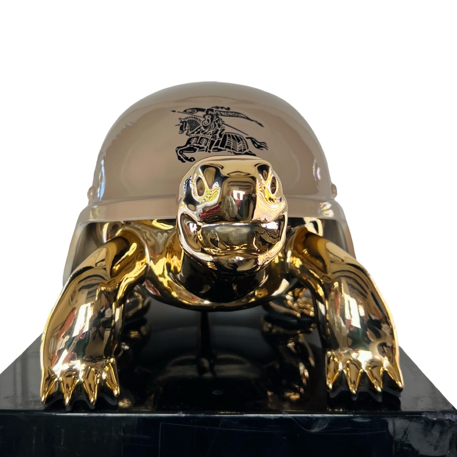 Van Apple Art Peace Turtle Burberry Gold voorkant goud resin