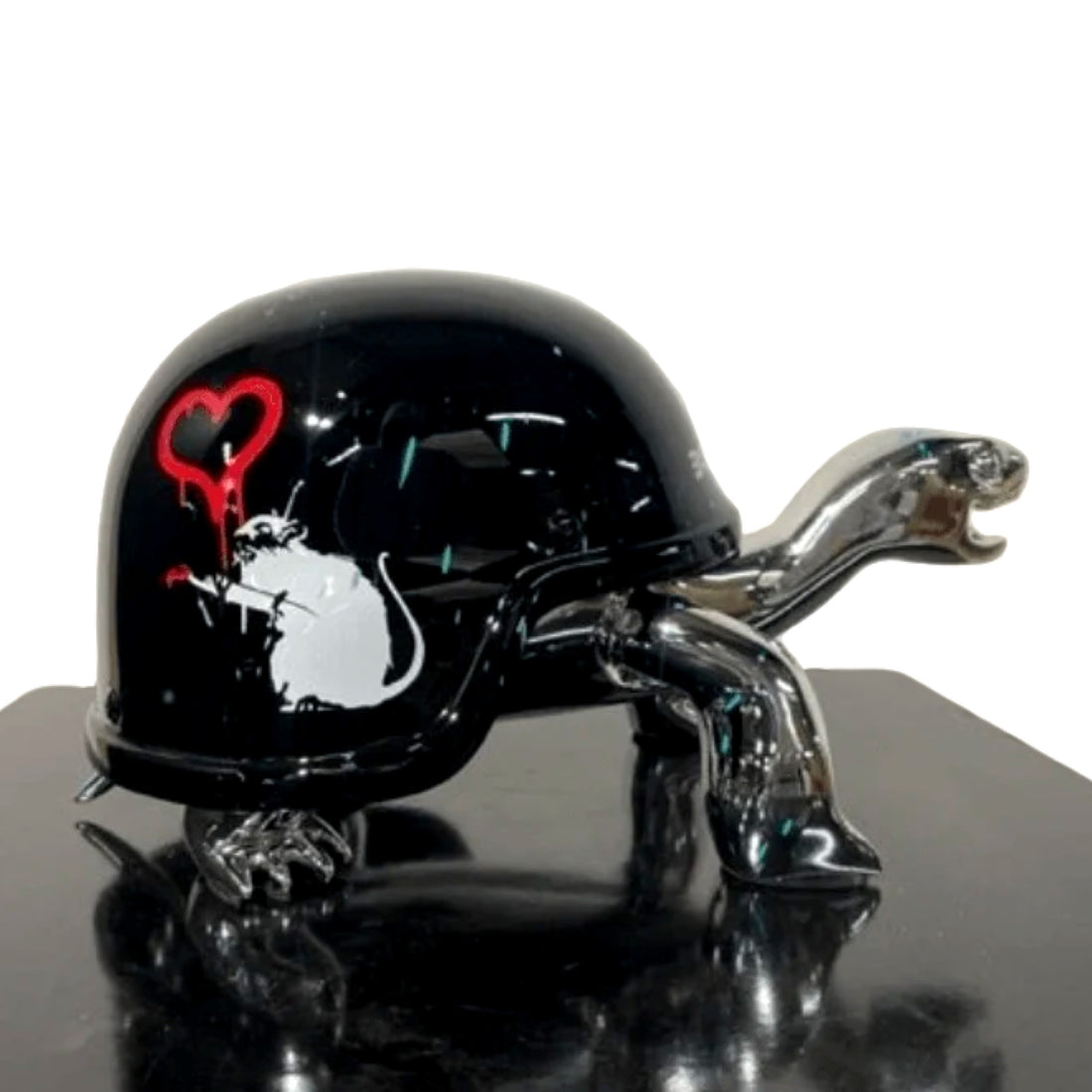 Van Apple Art - Peace turtle 'Love Rat' geïnspireerd op Banksy bekende kunstwerk