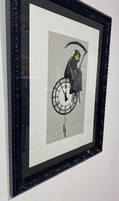 Banksy - Smiley Grim Reaper Death on a Clock