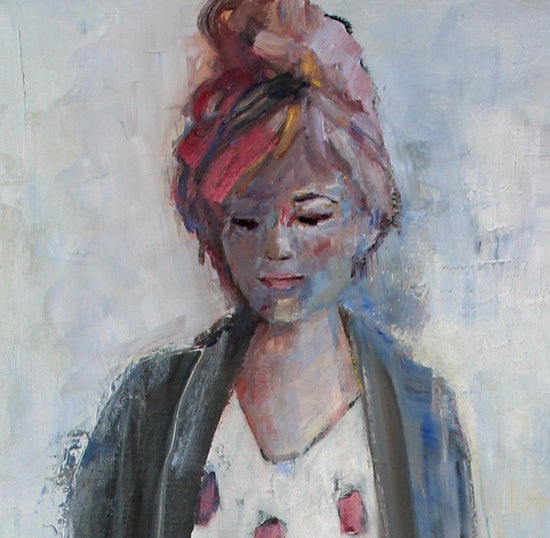 Girl With Pink Bag - Moderne Kunst